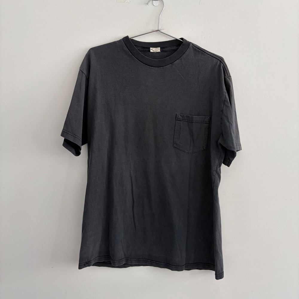 Vintage Union Line Mount Prospect Illinois Union Made Pocket T-Shirt Black M